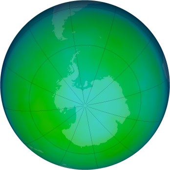 Antarctic ozone map for 2008-06